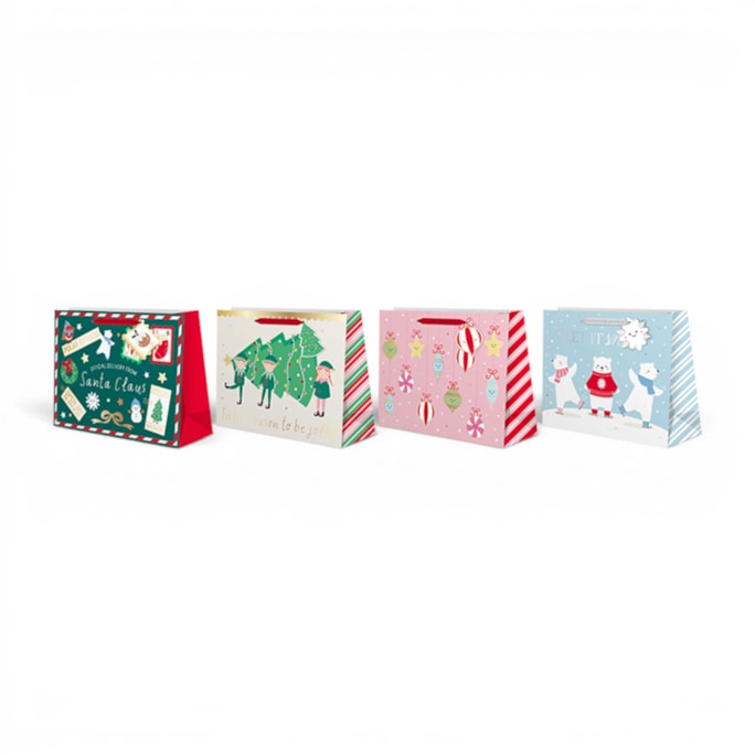 Wholesale Large Shopper Christmas Gift Bag - Assortment 3 | Wholesale Direct