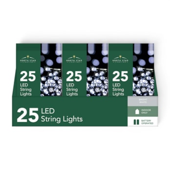Wholesale 25 Battery Operated Bright White String Lights 2.7m CDU | Wholesale Direct
