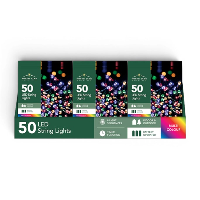 Wholesale 50 Battery Operated Multi-Coloured String Lights 5.9m CDU | Wholesale Direct Wholesale 50 Battery Operated Multi-Coloured String Lights 5.9m CDU | Wholesale Direct