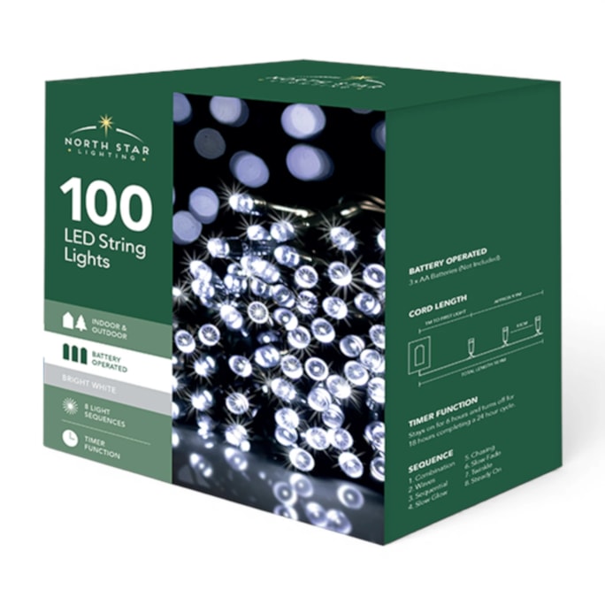 Wholesale 100 Battery Operated Bright White String Lights 10.9m CDU | Wholesale Direct Wholesale 100 Battery Operated Bright White String Lights 10.9m CDU | Wholesale Direct