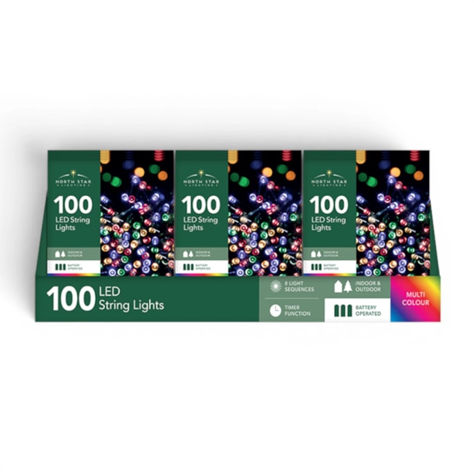 Wholesale 100 Battery Operated Multi-Coloured String Lights 10.9m CDU | Wholesale Direct Wholesale 100 Battery Operated Multi-Coloured String Lights 10.9m CDU | Wholesale Direct