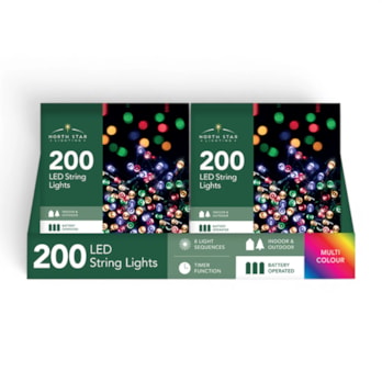 Wholesale 200 Battery Operated Multi-Coloured String Lights 20.9m CDU | Wholesale Direct