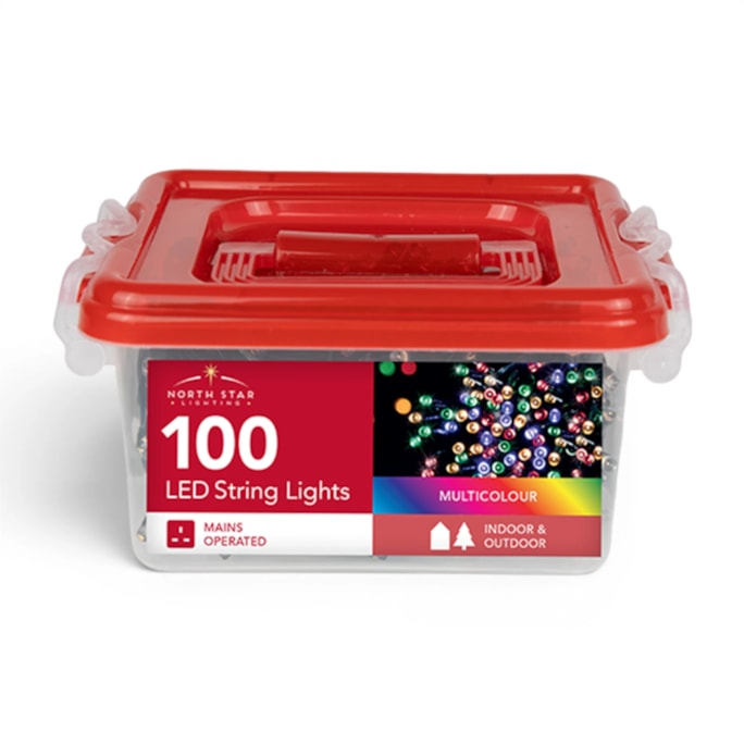 Wholesale 100 LED Mains Operated Multi-Coloured String Lights with Storage Box | Wholesale Direct