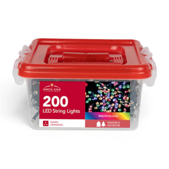 Wholesale 200 LED Mains Operated Multi-Coloured String Lights with Storage Box | Wholesale Direct