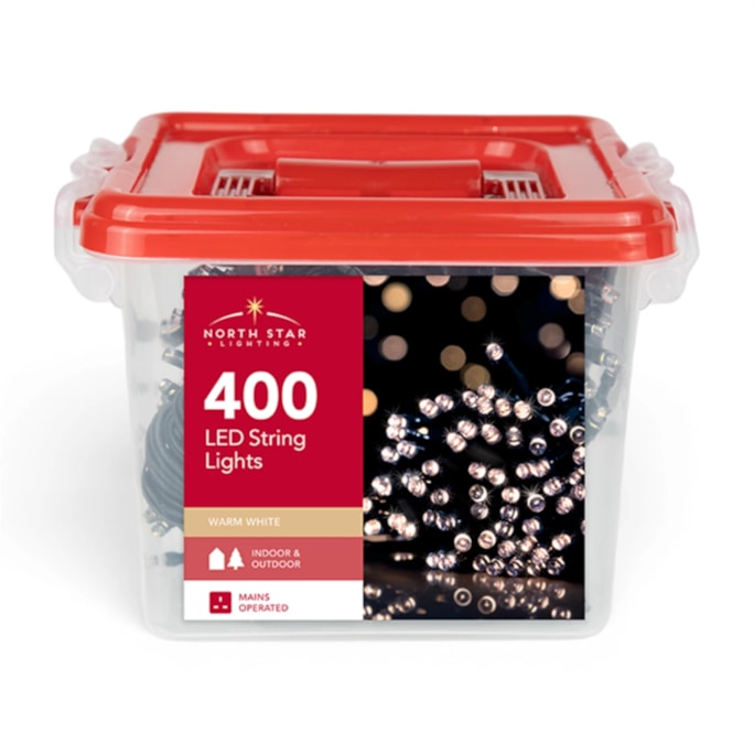 Wholesale 400 LED Mains Operated Warm White String Lights with Storage Box | Wholesale Direct