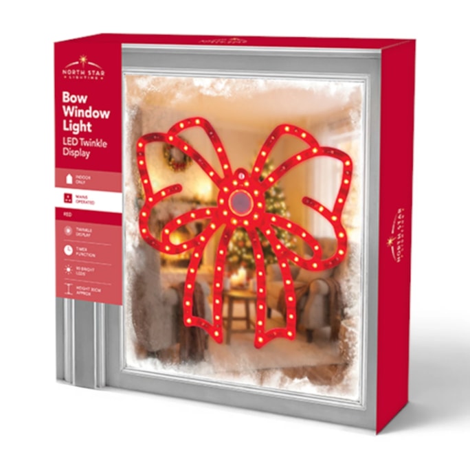 Wholesale LED Mains Operated Twinkle Bow Window Light 30cm | Wholesale Direct