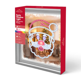 Wholesale LED Mains Operated Twinkle Santa Window Light 34cm | Wholesale Direct