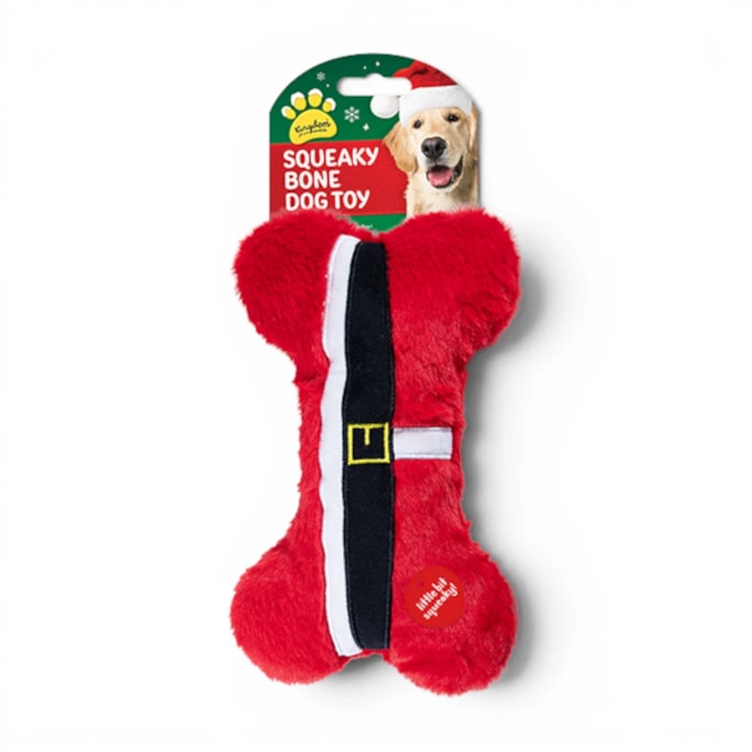 Wholesale Christmas Squeaky Plush Bone Dog Toy | Wholesale Direct