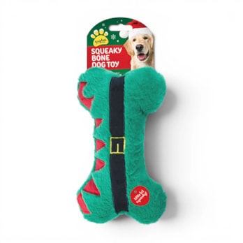 Wholesale Christmas Squeaky Plush Bone Dog Toy | Wholesale Direct