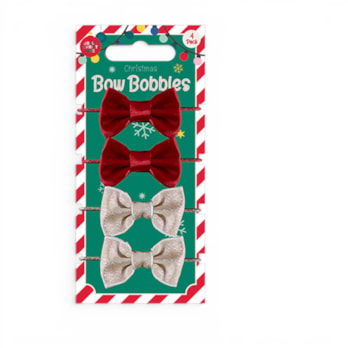 Wholesale Christmas Bow Bobbles 4pk | Wholesale Direct Wholesale Christmas Bow Bobbles 4pk | Wholesale Direct