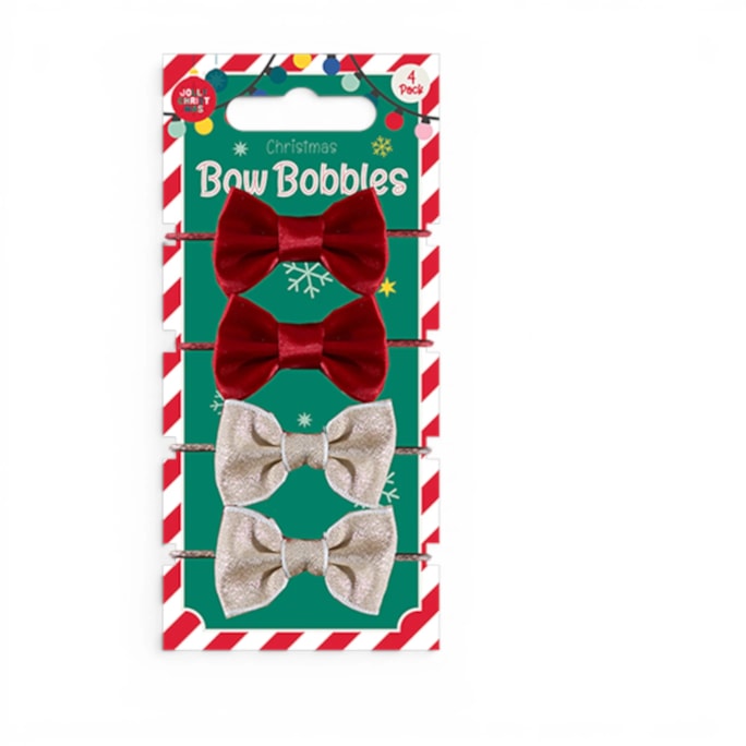 Wholesale Christmas Bow Bobbles 4pk | Wholesale Direct