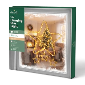 Wholesale LED Battery Operated Warm White Star Hanging Light | Wholesale Direct