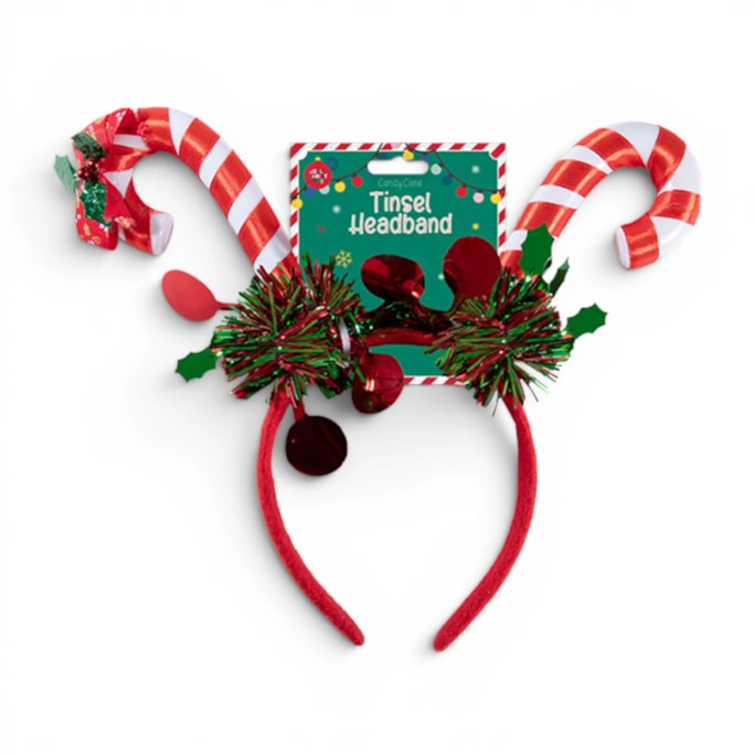 Wholesale Candy Cane Tinsel Headband | Wholesale Direct