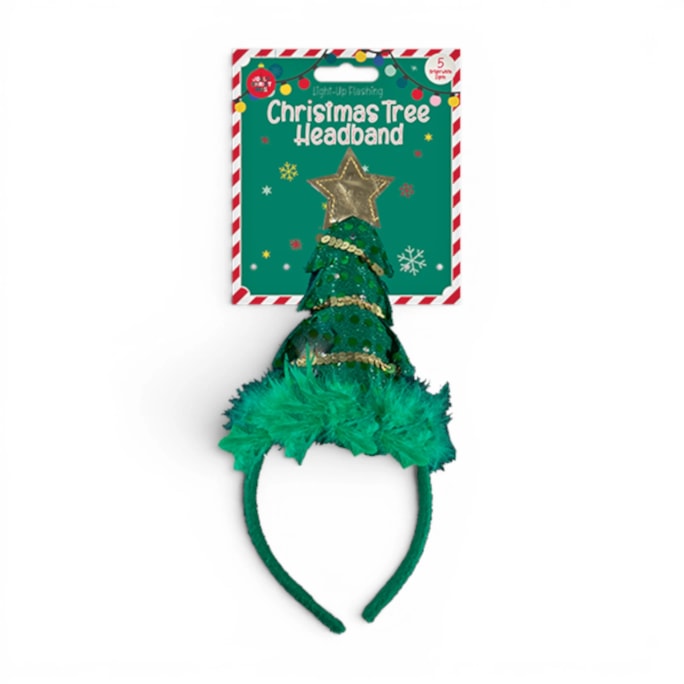 Wholesale Light-Up Christmas Tree Headband | Wholesale Direct