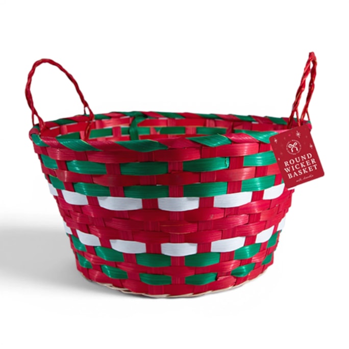 Wholesale Round Wicker Basket with Handles 30cm | Wholesale Direct