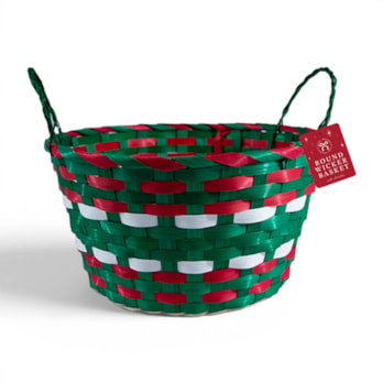 Wholesale Round Wicker Basket with Handles 30cm | Wholesale Direct