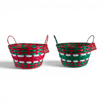 Wholesale Round Wicker Basket with Handles 30cm | Wholesale Direct