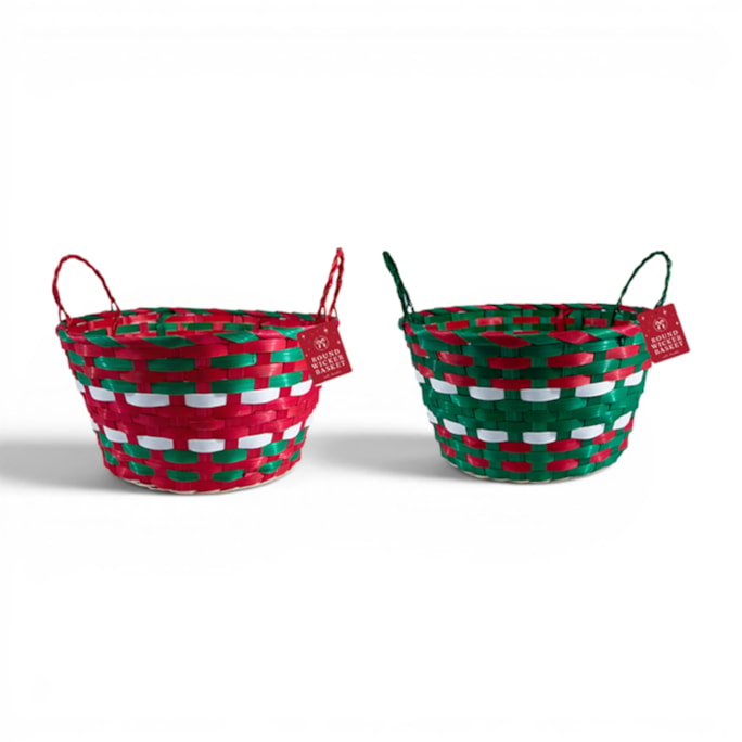 Wholesale Round Wicker Basket with Handles 30cm | Wholesale Direct