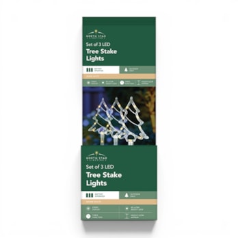Wholesale LED Battery Operated Warm White Tree Stake Lights 3pk CDU | Wholesale Direct