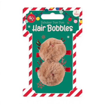 Wholesale Reindeer Pom Pom Hair Bobbles 2pk | Wholesale Direct