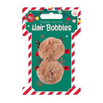 Wholesale Reindeer Pom Pom Hair Bobbles 2pk | Wholesale Direct Wholesale Reindeer Pom Pom Hair Bobbles 2pk | Wholesale Direct