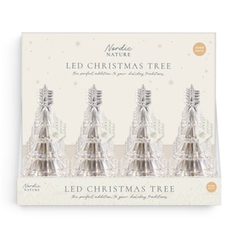 Wholesale LED Battery Operated Warm White Christmas Tree 11cm CDU | Wholesale Direct