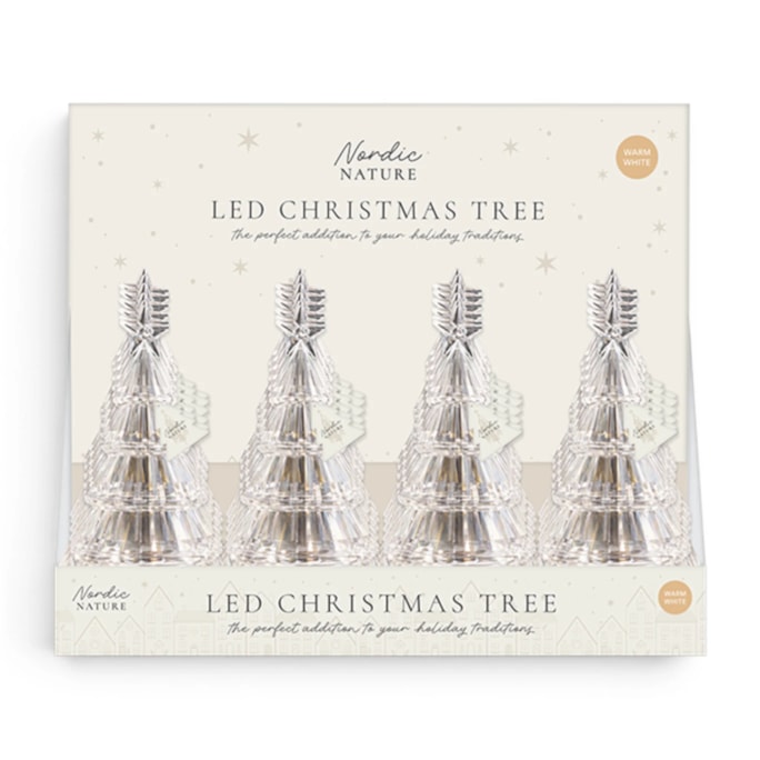 Wholesale LED Battery Operated Warm White Christmas Tree 11cm CDU | Wholesale Direct