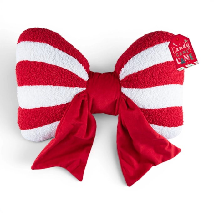 Wholesale Candy Cane Bow Cushion | Wholesale Direct Wholesale Candy Cane Bow Cushion | Wholesale Direct