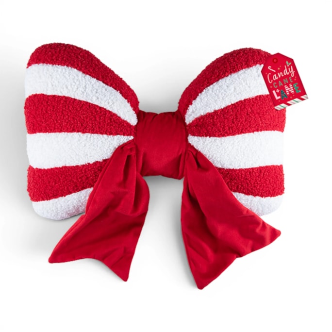 Wholesale Candy Cane Bow Cushion | Wholesale Direct Wholesale Candy Cane Bow Cushion | Wholesale Direct