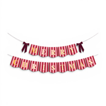Wholesale Merry Christmas Banner with Velvet Bows | Wholesale Direct Wholesale Merry Christmas Banner with Velvet Bows | Wholesale Direct