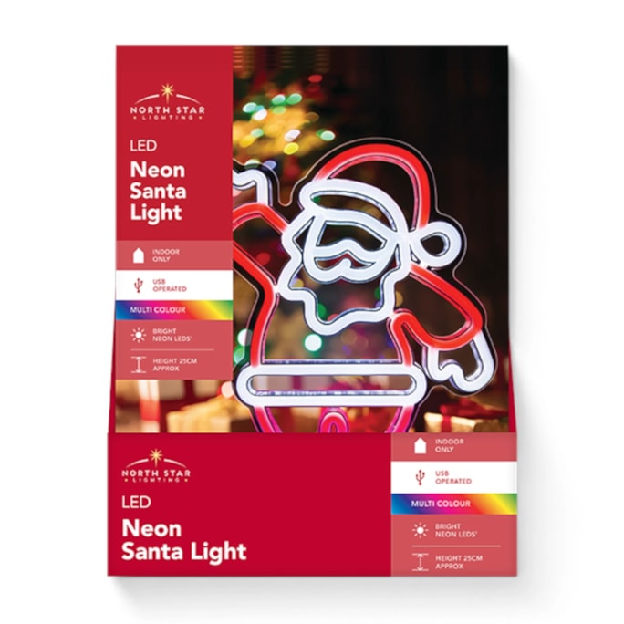 Wholesale LED Santa Neon Light 25cm CDU | Wholesale Direct