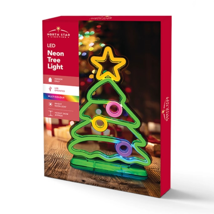 Wholesale LED Christmas Tree Neon Light 24cm CDU | Wholesale Direct
