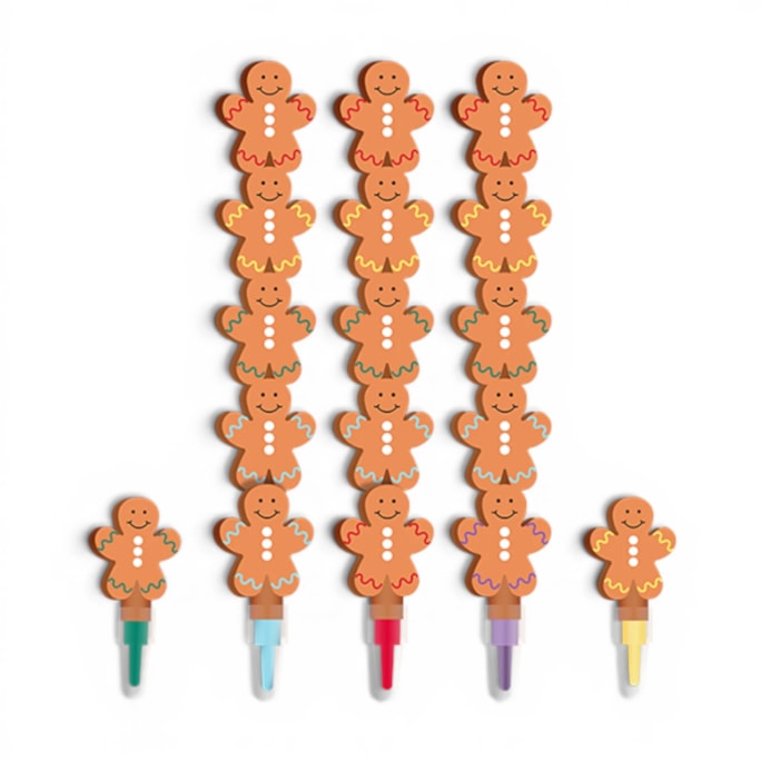 Wholesale Gingerbread Stackable Crayons 3pk | Wholesale Direct Wholesale Gingerbread Stackable Crayons 3pk | Wholesale Direct