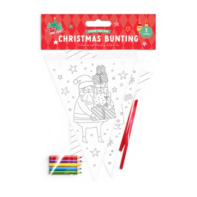 Wholesale Colour Your Own Christmas Bunting 2m | Wholesale Direct