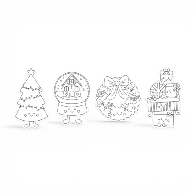 Wholesale Colour Your Own Christmas Magnets 4pk | Wholesale Direct