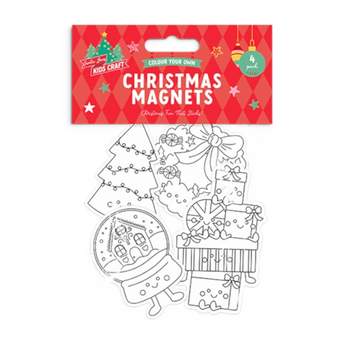 Wholesale Colour Your Own Christmas Magnets 4pk | Wholesale Direct