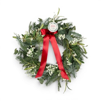 Wholesale White Berry Bow Wreath 50cm | Wholesale Direct