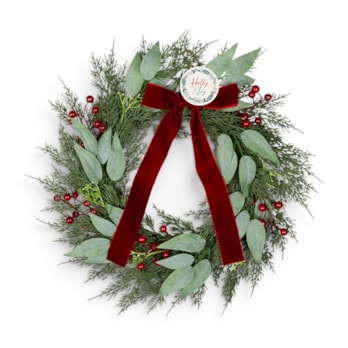 Wholesale Red Berry Bow Wreath 50cm | Wholesale Direct