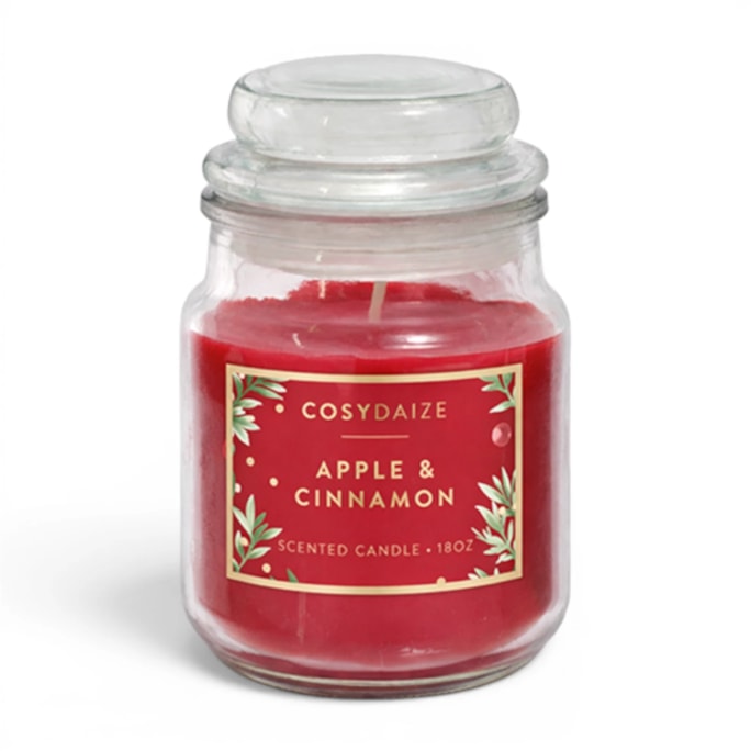 Wholesale Christmas Apple And Cinnamon Lidded Glass Candle 18oz | Wholesale Direct