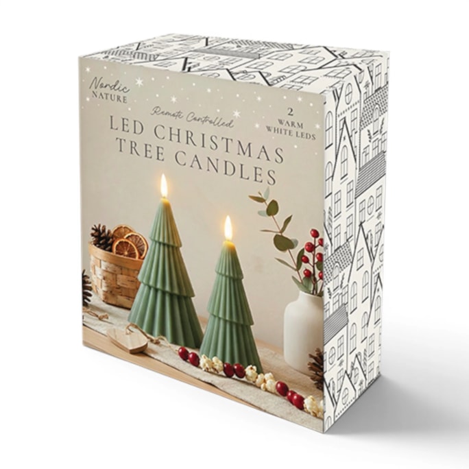 Wholesale Set Of 2 LED Christmas Tree Candles | Wholesale Direct