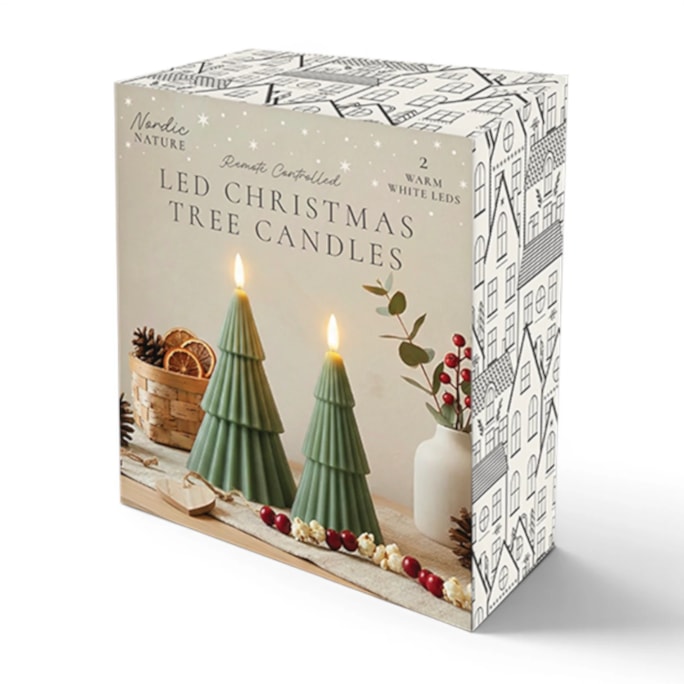 Wholesale Set Of 2 LED Christmas Tree Candles | Wholesale Direct
