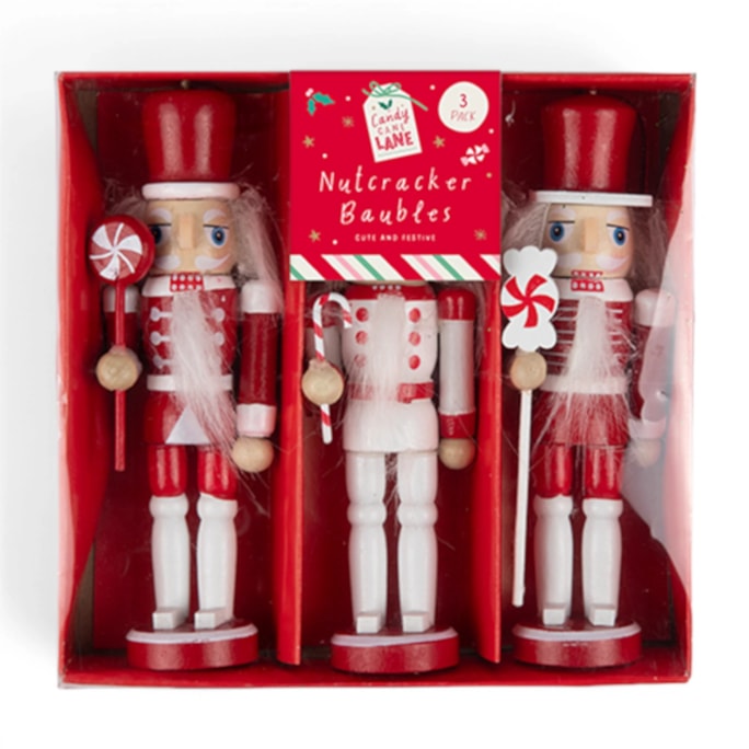 Wholesale Nutcracker Baubles 3pk | Wholesale Direct Wholesale Nutcracker Baubles 3pk | Wholesale Direct