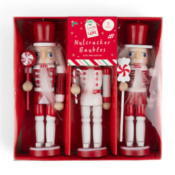 Wholesale Nutcracker Baubles 3pk | Wholesale Direct