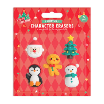 Wholesale Christmas Character Erasers 5pk | Wholesale Direct