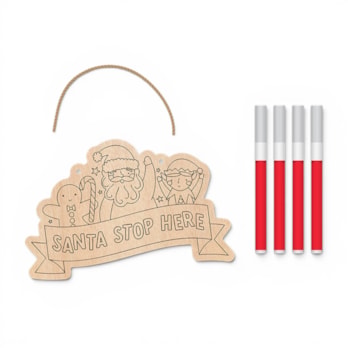 Wholesale Colour Your Own Santa Stop Here Sign | Wholesale Direct