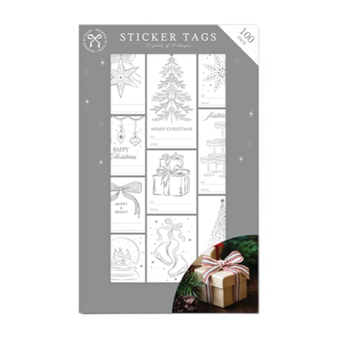 Wholesale Christmas Sticker Tags 100pk | Wholesale Direct