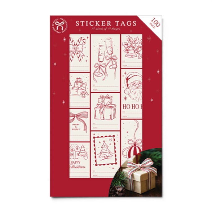 Wholesale Christmas Sticker Tags 100pk | Wholesale Direct