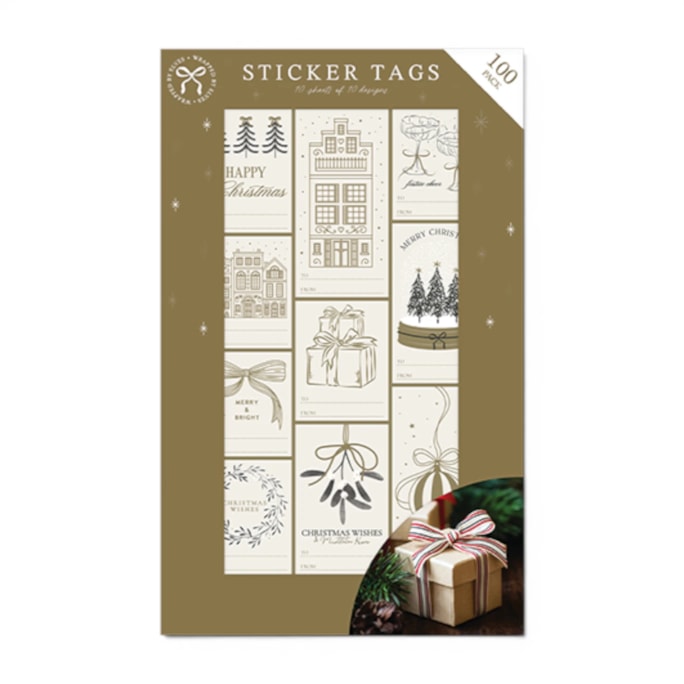 Wholesale Christmas Sticker Tags 100pk | Wholesale Direct