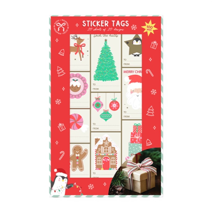 Wholesale Christmas Sticker Tags 100pk | Wholesale Direct