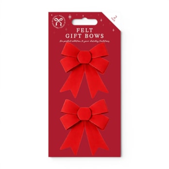Wholesale Christmas Felt Gift Bows 2pk | Wholesale Direct